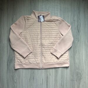 Christopher & Banks Blush Quilted/Knit Jacket